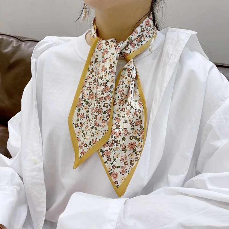 New Fashion Kerchief Small Silk Neck Scarf For Women Print Hijab 2020 Scarfs Female Shawls And Wraps Scarves Bandana Foulard |