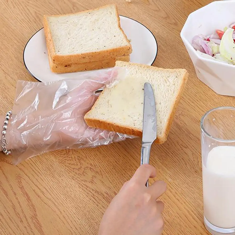 

500pcs Transparent Plastic Disposable Gloves One-off BBQ Cooking For Household Bathroom Sanitary Gloves for Cooking Cleaning