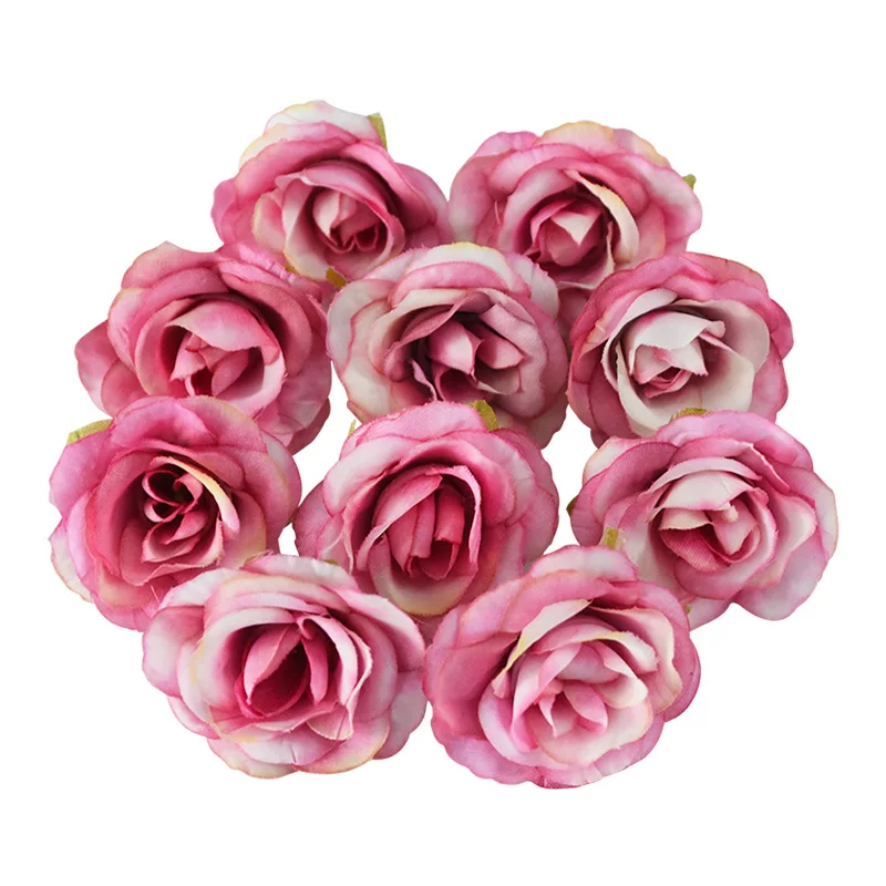 

20/50pcs 4cm Artificial Silk Flowers Rose Flower Heads DIY Wreath Wedding Rose Garlands Handmade Accessories Home Decoration