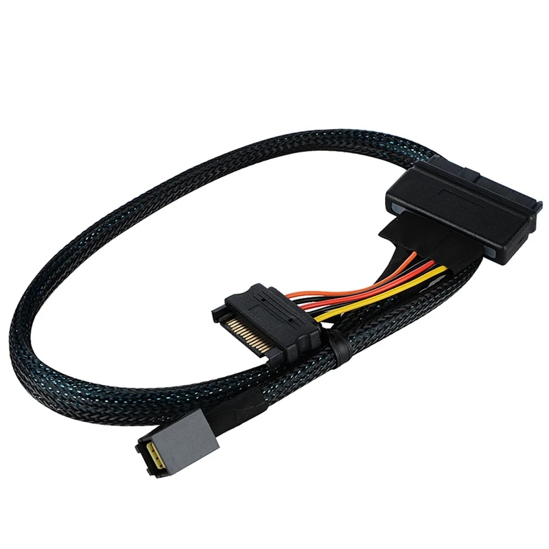 

Power Cord Sas8639 To SFF-8643 + 15P Power Hard Disk Cable MINISAS68P-1M SSD Adapter Cable