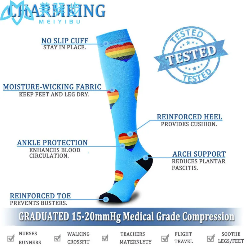 4/6/7/8 Pairs Compression Socks15-20 Mmhg Is BEST Graduated Athletic Medical for Men Women Nurse Running Flight Travels