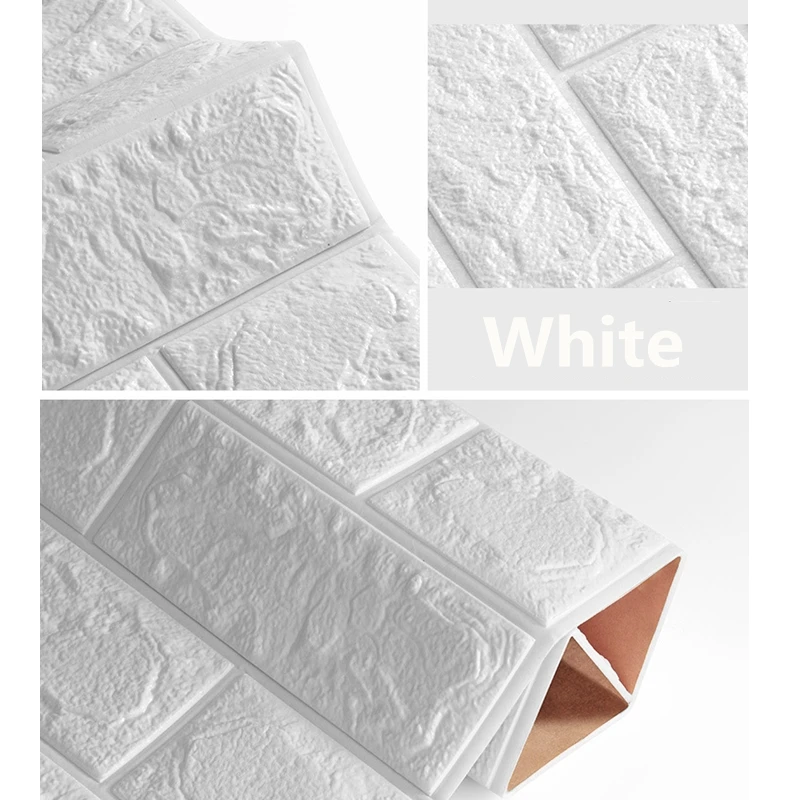 

2pcs/Set 3D Brick Wall Stickers Self-Adhesive Waterproof Wallpaper For Kids Room Living Room DIY Wall Sticker Brick Decor