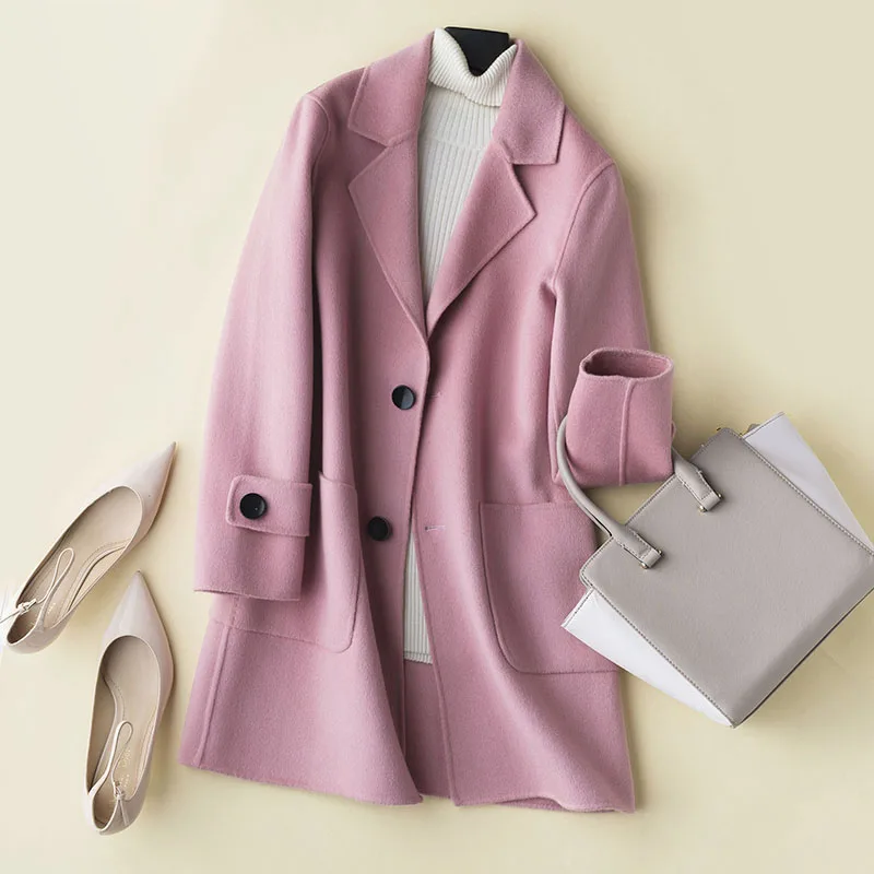 100% шерстяное пальто осенне-зимняя мужская куртка ручной работы двухстороннее