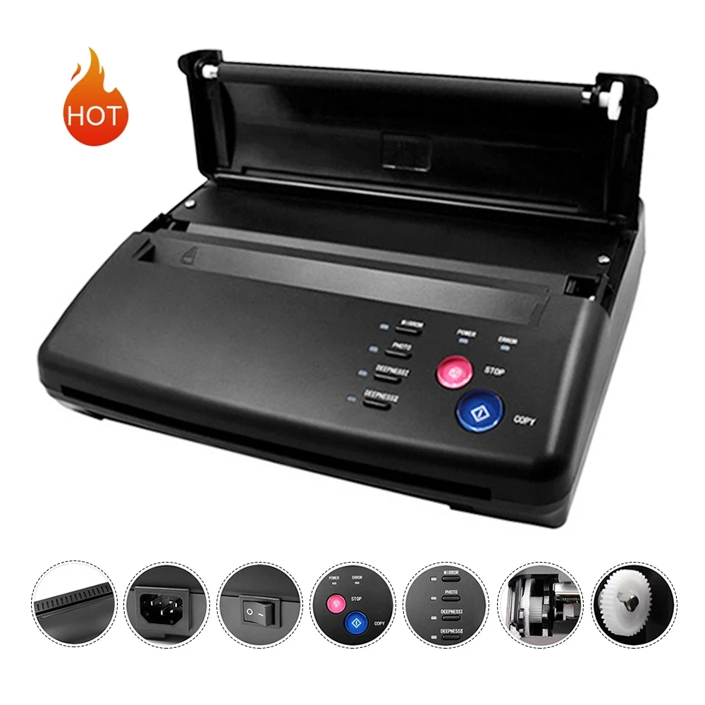 Tattoo Transfer Machine Tattoo Printer Drawing Thermal Stencil Maker Copier For Tattoo Transfer Paper Carbon Papier Supply