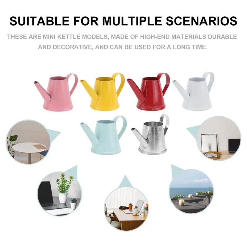 

6Pcs Mini Simulation Kettle Ornaments Mini Kettle Decorations (Mixed Color)