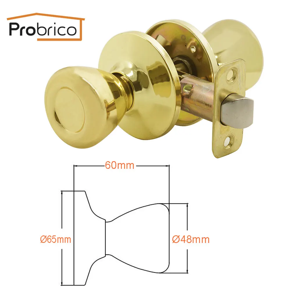 Золотые латунные дверные ручки Probrico для замка межкомнатных дверей передних и