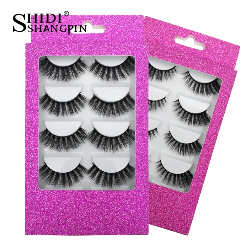 

SHIDISHANGPIN 5 pairs 3d volume hair mink eyelashes extension makeup natural long false eyelash book handmade lashes vendors