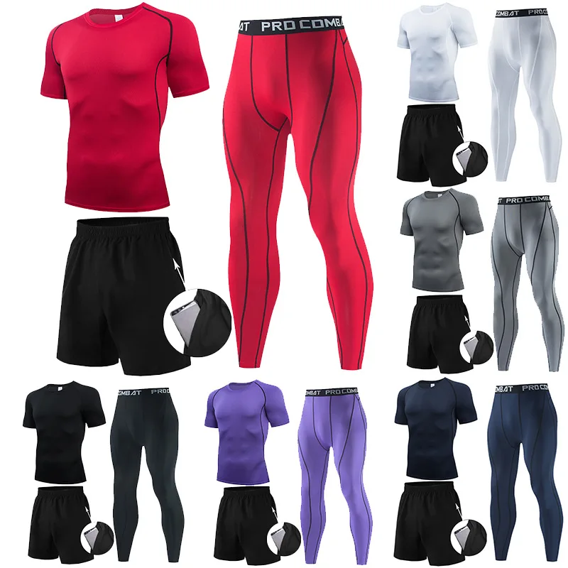 Новинка 2021 Мужская одежда спортивная Спортивные Компрессионные костюмы для