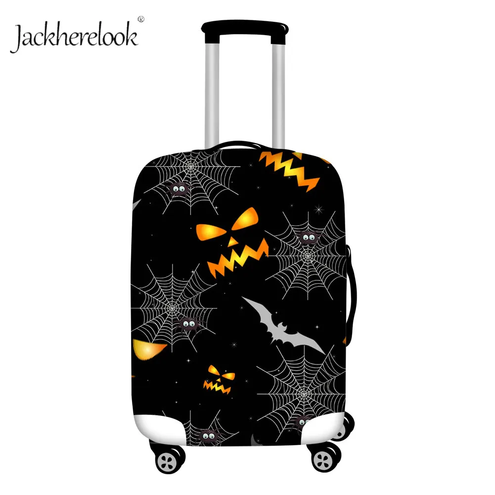 Хэллоуин Тыква Дорожный чемодан защитная крышка злобный череп летучие мыши