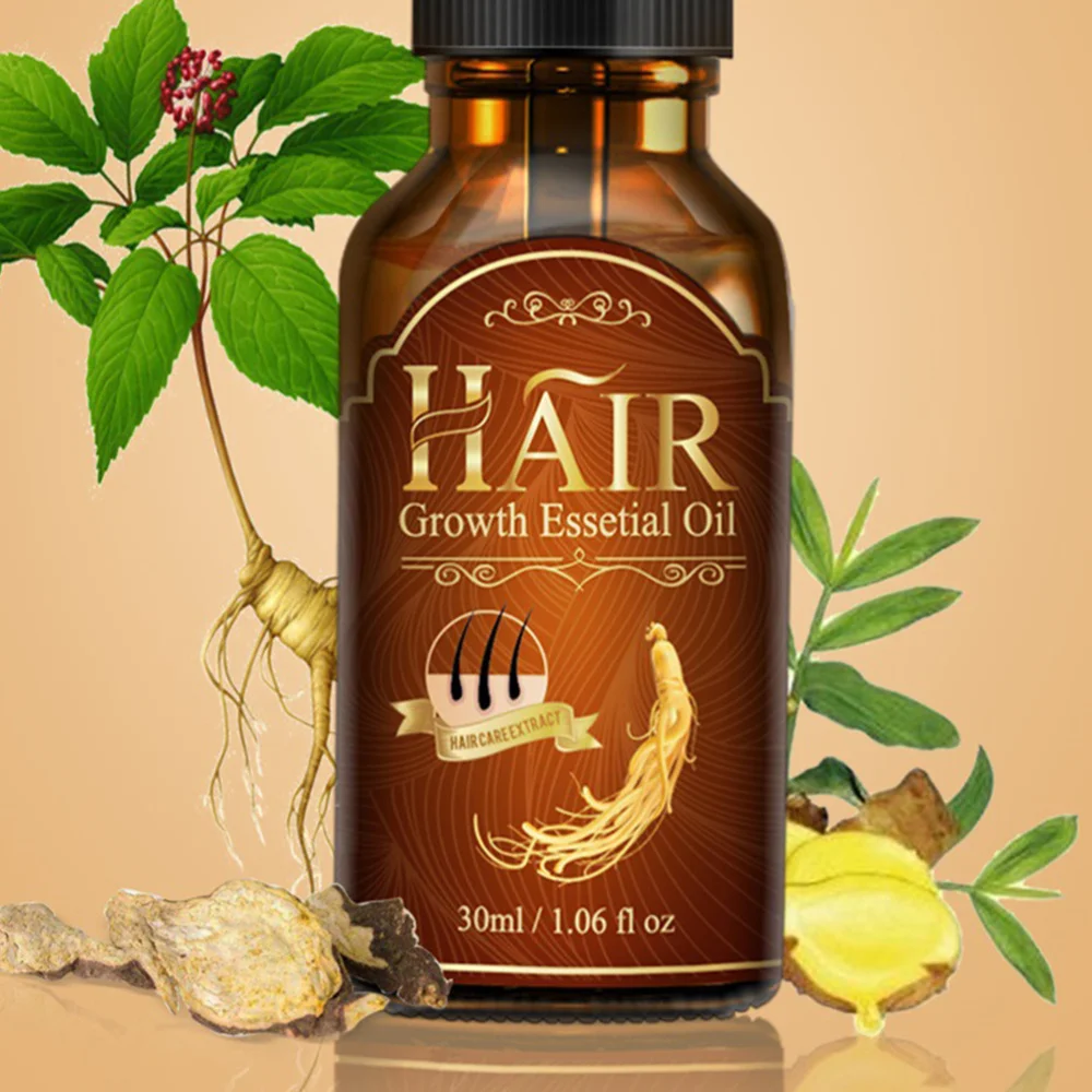 

30ML Hair Growth Essential Oil Fleeceflower Root Ginger Extract Hair Care Hair Loss Treatment Oil for Men