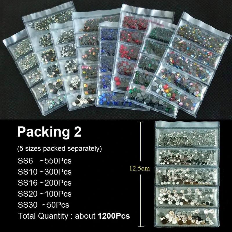 Новая упаковка стразы разных размеров со стразами и кристаллами DMC горячей