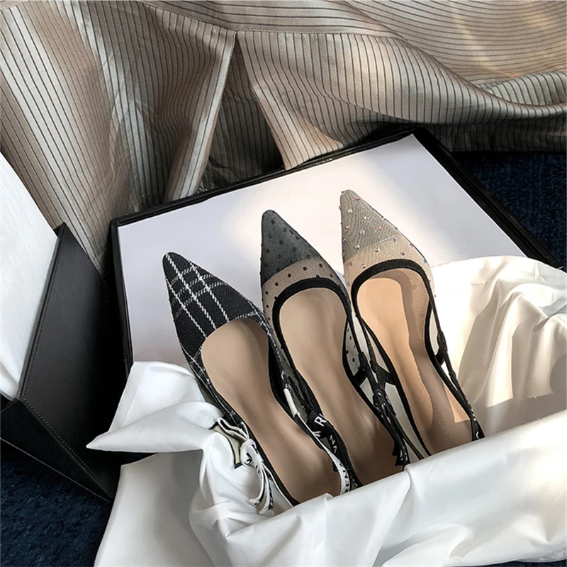 2019 новые летние кошка с сандалии baotou Женский сетки в горошек дикий лук после того