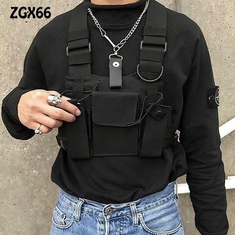 

Functional Tactical MIlitary Chest Bag Men Woman Fashion Hip Hop Vest Bag Outdoor Streetwear Waist Pack Utility Chest Rig Bag