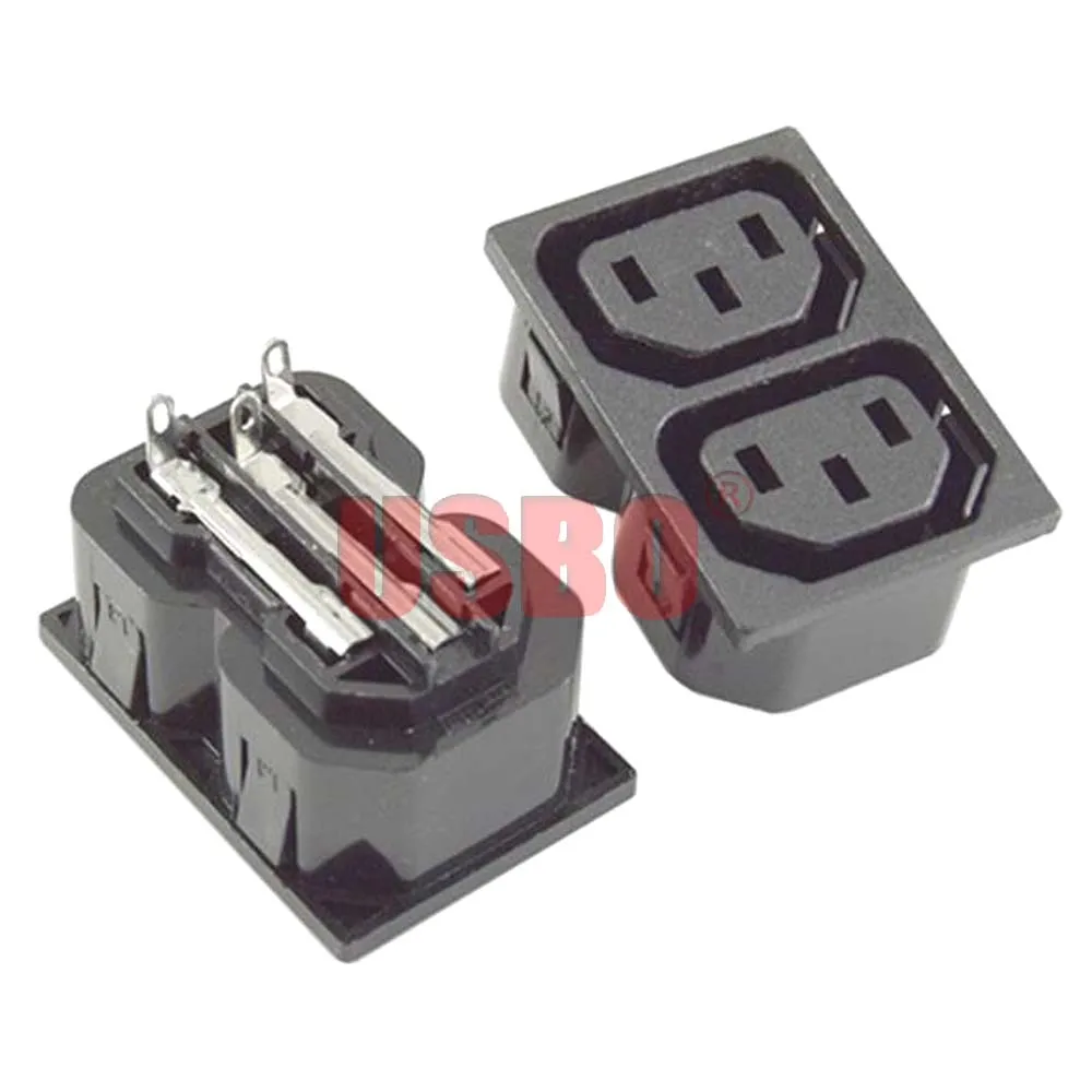 Черный медный 10А 250В IEC320-C13 2jack PDU/UPS шасси сервер Женская розетка Универсальная AC
