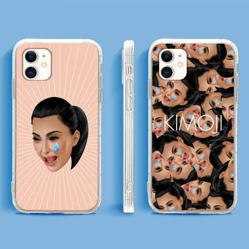 

Kim-Kardashian-Kimoji Phone Case For iPhone 13 12 11Pro Max 11 XR XS Max X Mini 8 7 6 SE 2020 Soft Transparent Cover