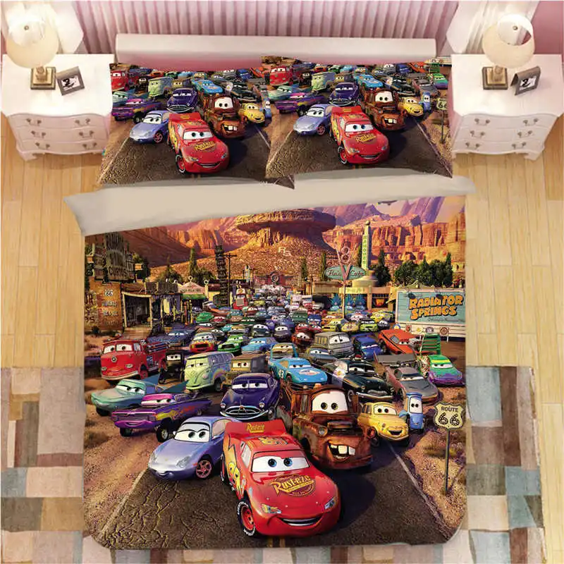 Disney Bedding 5 3D Постельные принадлежности двойной размер одеяло пододеяльники набор Дисней Mc queen принт автомобиля постельное белье королева покрывала дети детская спальня 3 шт. Лидер продаж - Цвет: Disney Bedding 5