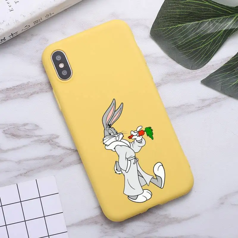 

Bugs Bunny cartoon rabbit Phone Case Candy Color for iPhone 6 7 8 11 12 s mini pro X XS XR MAX Plus