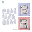 InLoveArts, 12 шт., флакон духов, металлические штампы для резки, скрапбукинг, сделай сам, декоративная бумага, тиснение, трафарет, карточки, ремесла, новинка 2021