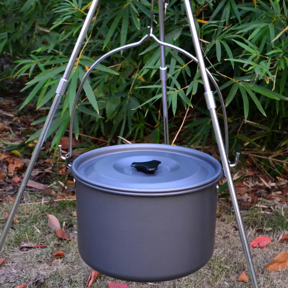 Штатив для кемпинга на открытом воздухе портативный чугунный подвесной котелок