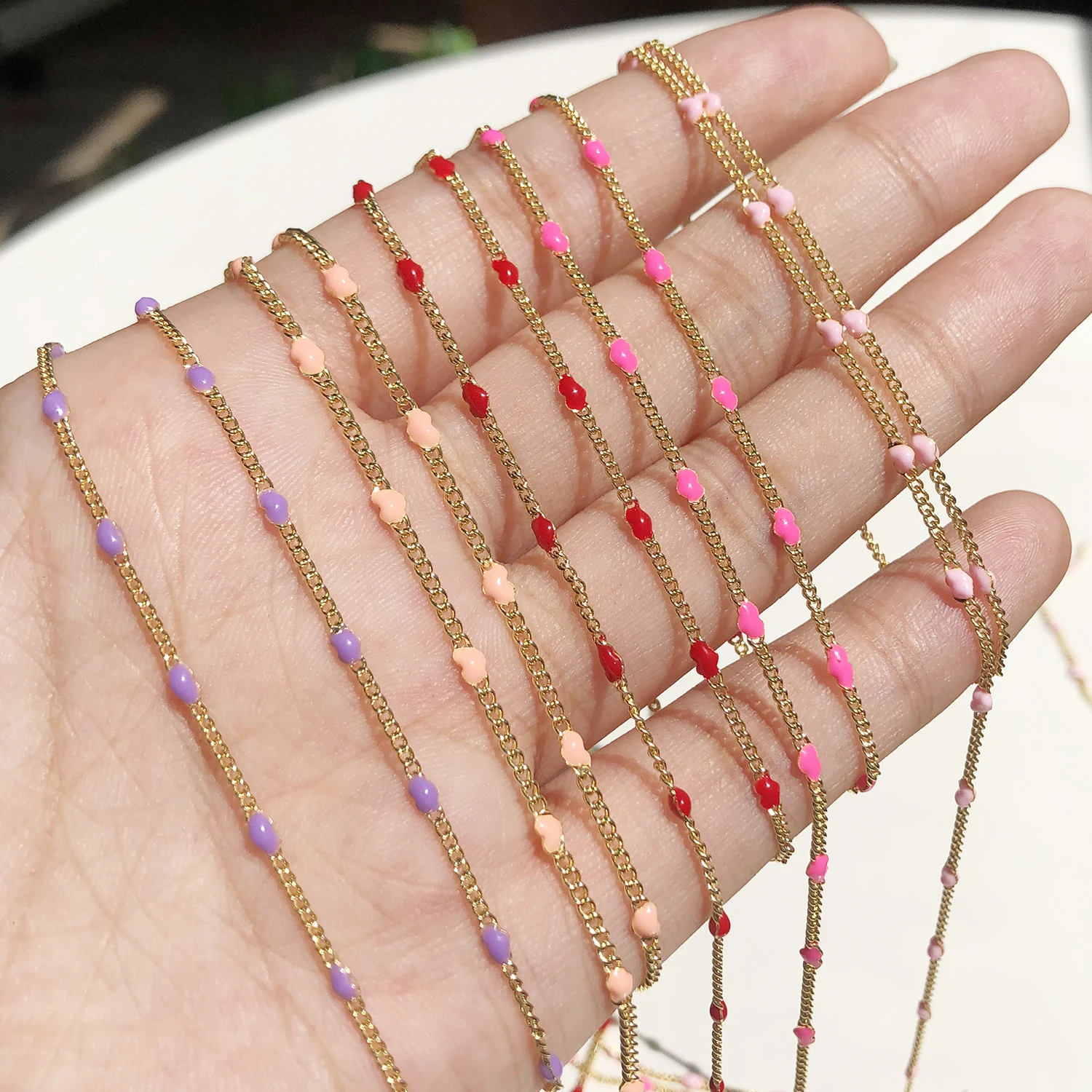 Цепочка Из Нержавеющей Стали в форме сердца золотого цвета 1 метр для