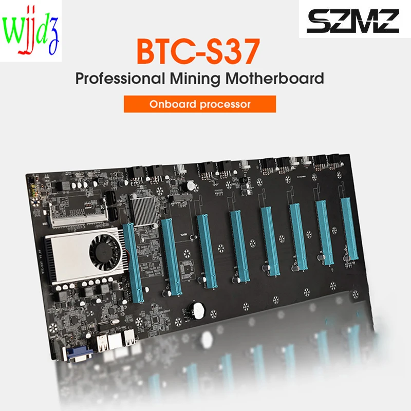 

S37 Mining Motherboard 8 GPU Miner Video Card Slot Ethereum Crypto Bitcoin Mining P Low Power Consumption Motherboard For Mining