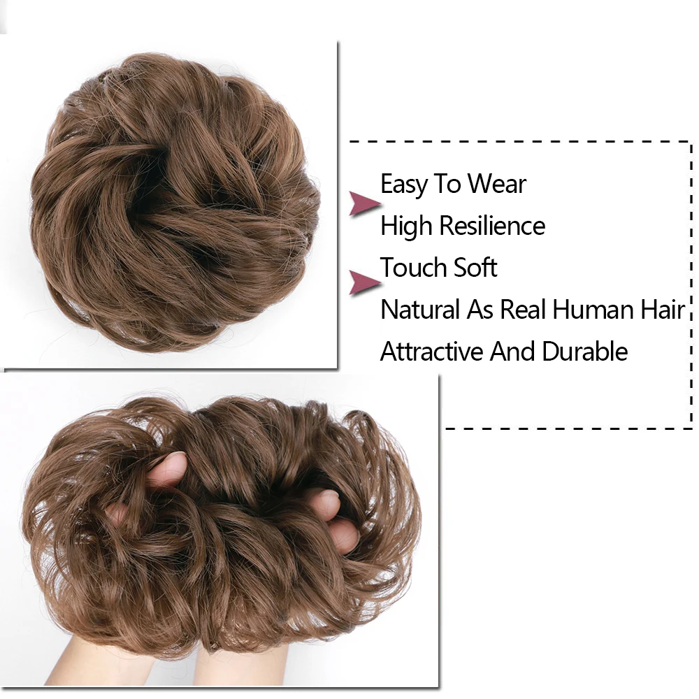 Грязный пучок волос для женщин шиньоны наращивания синтетический парик кольцо