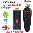 Смарт ТВ-приставка X96 S400, Android 10, четырехъядерный Allwinner H313, 2 ГБ, 16 ГБ, 4K, 60fps, H.265, 2,4G, Wi-Fi, Google проигрыватель, ТВ-приставка, новинка