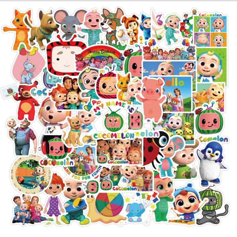 

50 pcs English Enlightenment Nursery Rhymes Graffiti Waterproof Skateboard Travel Suitcase Phone Laptop Luggage Stickers Cute