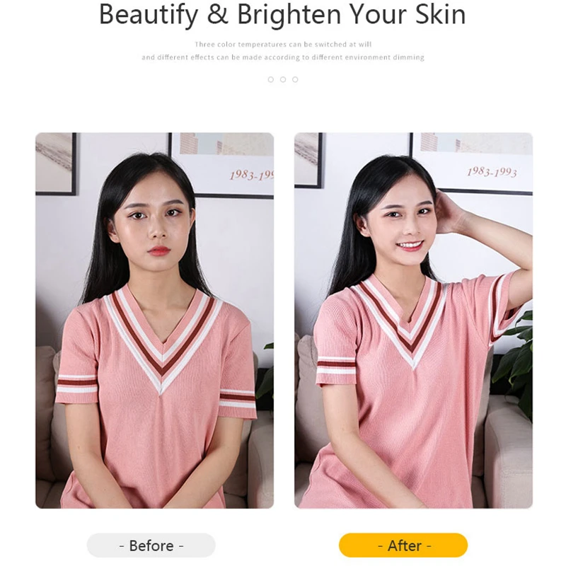 

Foldable Ring Light 26cm / 10 Inch LED Selfie Dimmable Ring Lamp for Live Makeup YouTube