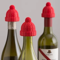 japanese christmas lovely little red cap red wine stopper anti air leakage silicone creative bubble wine bottle stopper