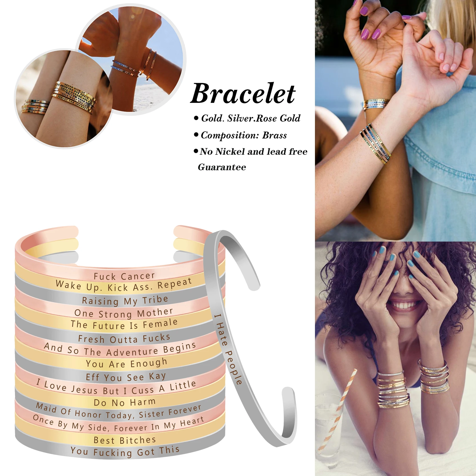 Вдохновляющий персонализированный браслет с мантрой подружки невесты подарок