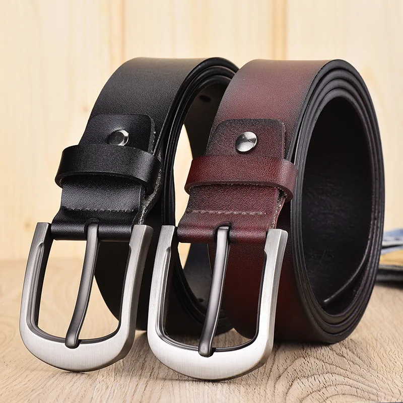 

New Male Retro Fashion Belt Pin Buckle Jeans Belt for Men Genuine Leather Business Formal Luxury High Quality Top Designer Brand