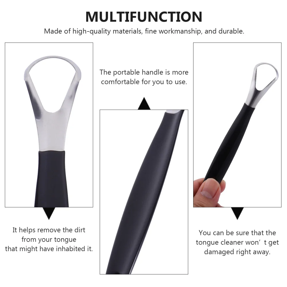 

4pcs Useful Tongue Scraper Stainless Steel Oral Tongue Cleaner Mouth Brush