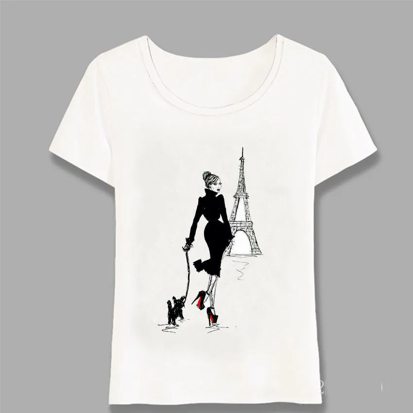 Футболка с надписью I Love Paris летняя модная женская футболка в винтажном стиле