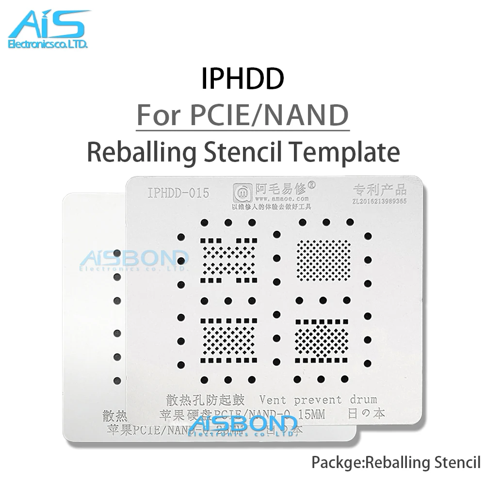 

Amaoe IPHDD BGA Reballing Stencil For iPhone Nand Flash Phone Hard Disk Repair Solder Template Tin Plant Steel Net