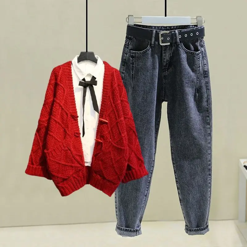 Женские осенние модные костюмы 2021 женский свободный вязаный кардиган пальто