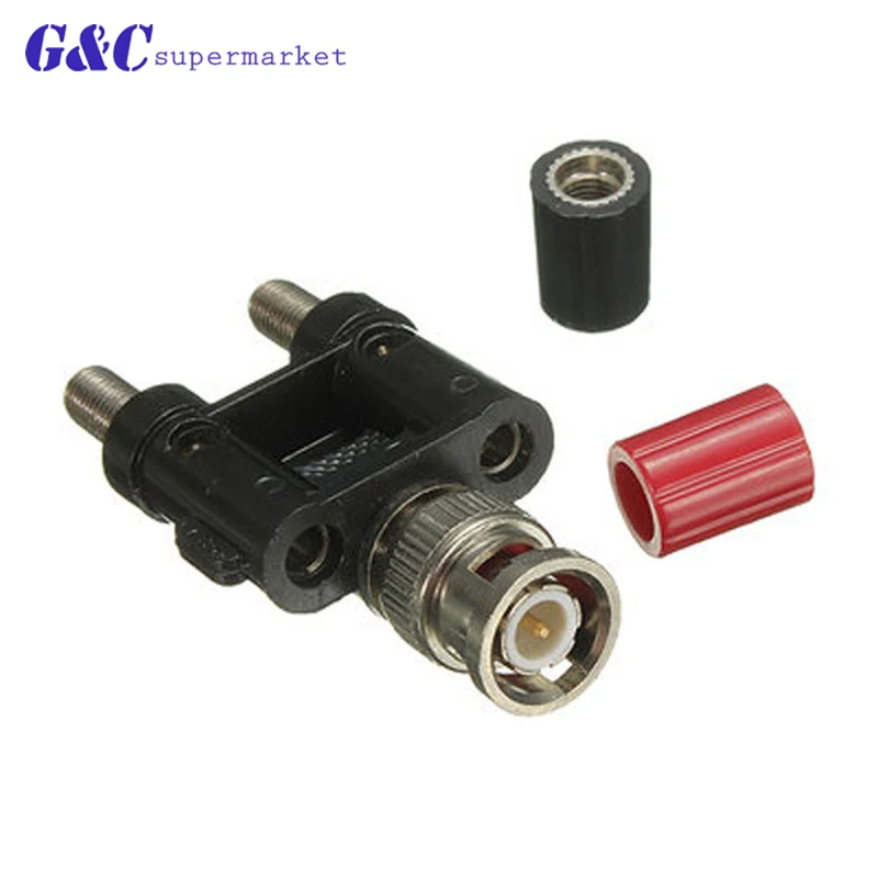 1Pcs Adapter 4mm Banana Plug BNC Female Jack To Two Dual Male Connector Plug-in Type |