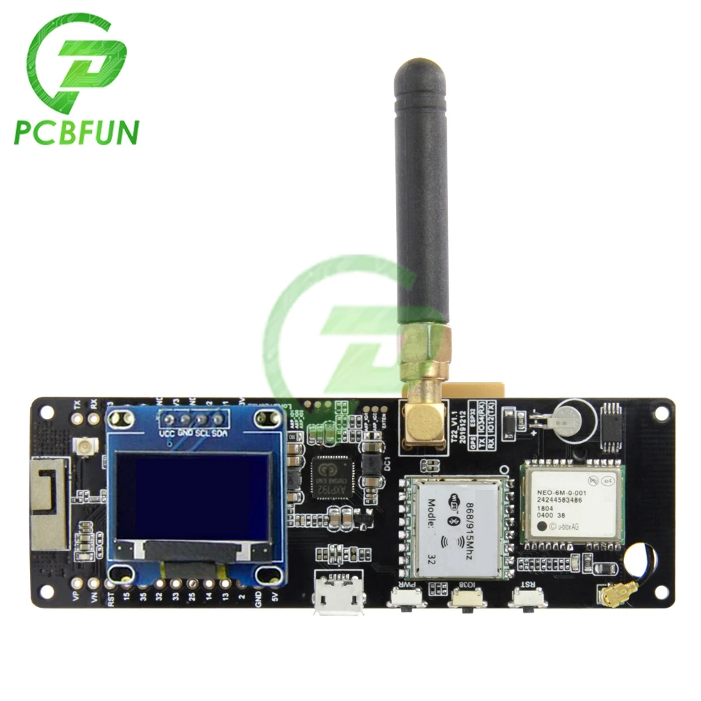 Т образной балки ESP32 433/868/915/923 МГц Wi Fi Беспроводной Bluetooth модуль ESP 32 GPS NEO 6M для SMA LORA