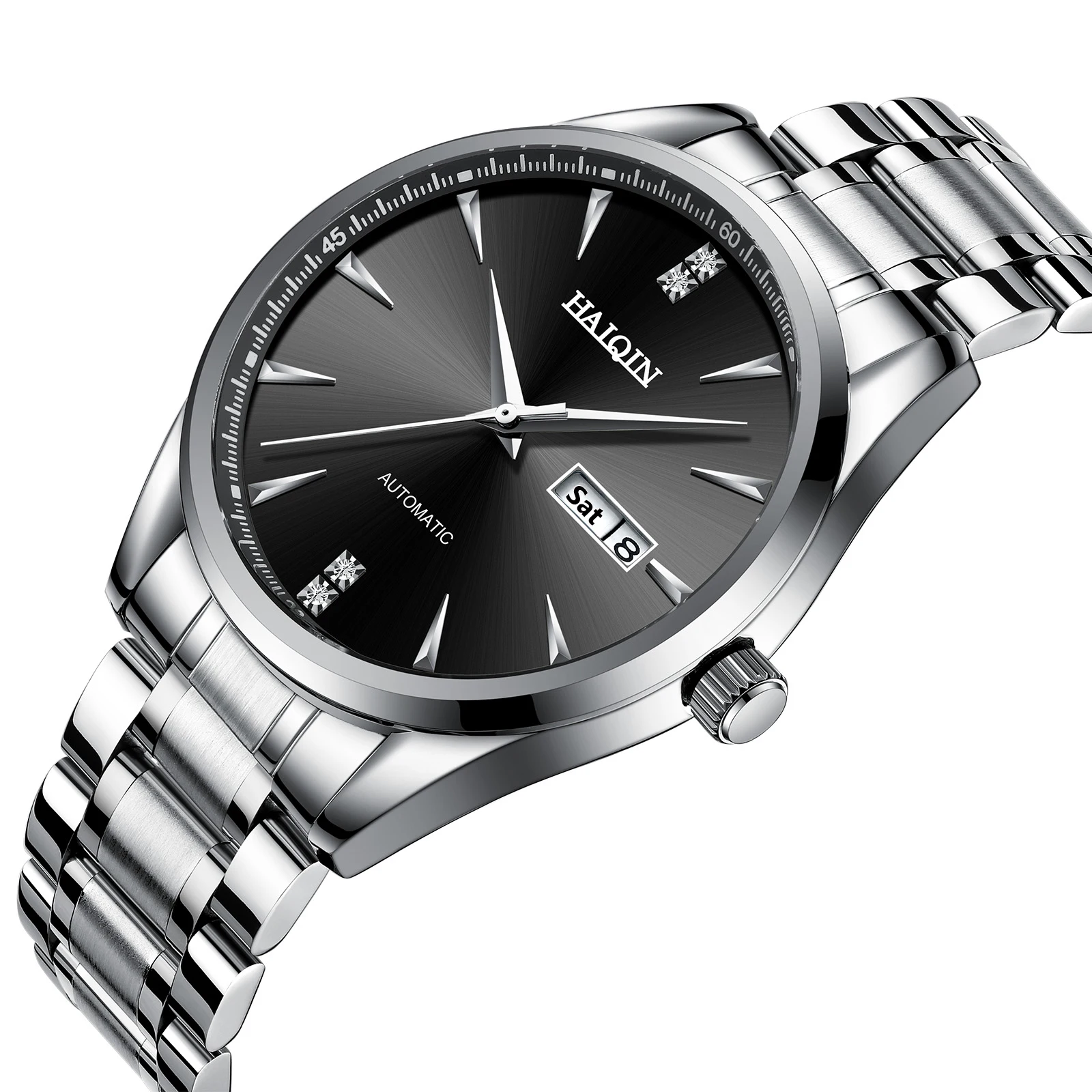 Часы наручные HAIQIN Мужские автоматические брендовые механические деловые