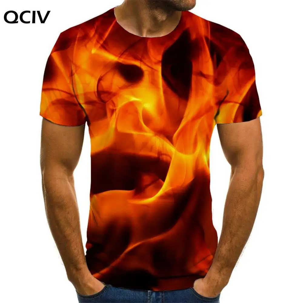 

Футболка QCIV мужская с принтом пламени, забавная рубашка в стиле абстрактного аниме, Повседневная Уличная одежда с коротким рукавом в стиле ...