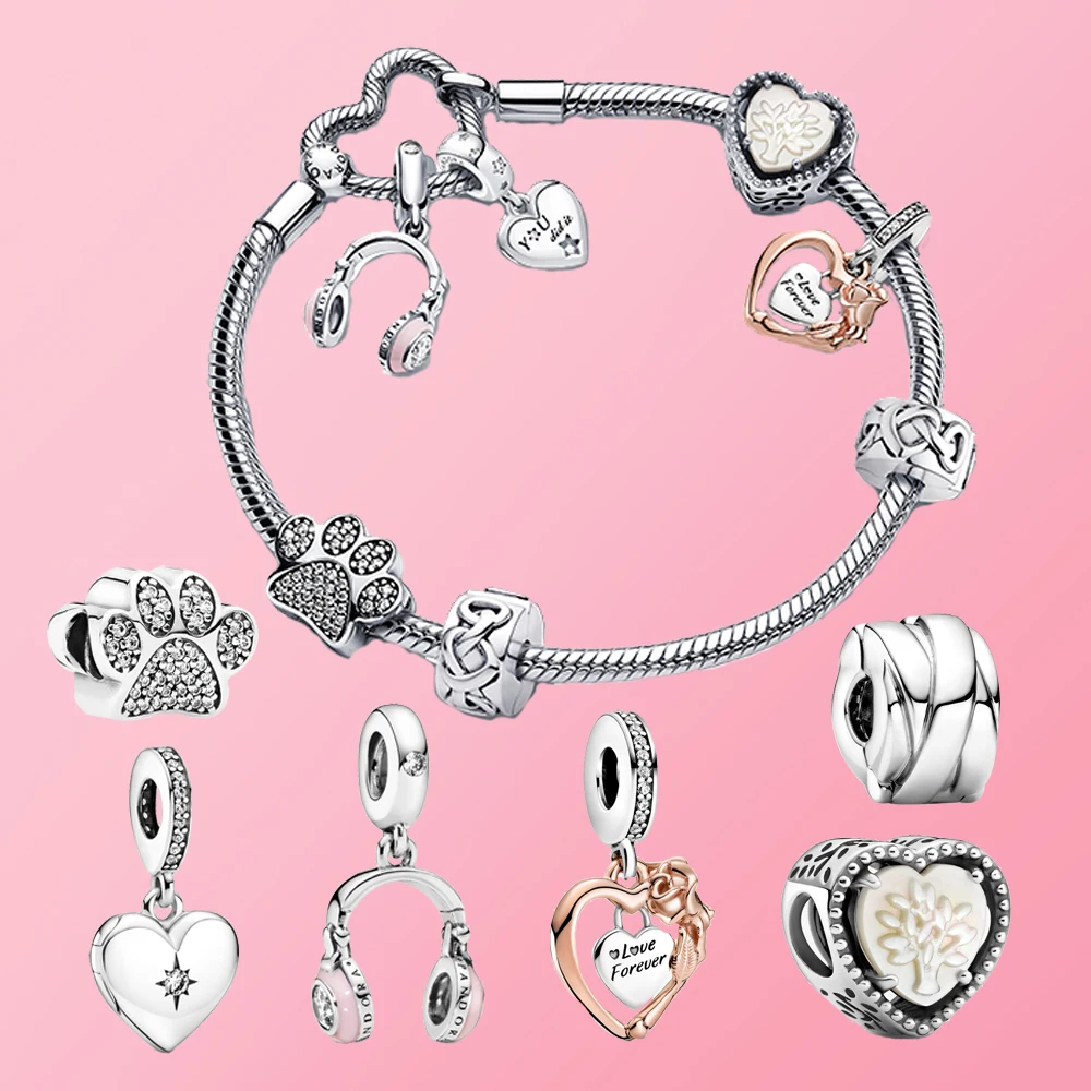 

Лидер продаж, 100% подвески для браслетов из серебра 925 пробы, подходят для оригинальных браслетов Pandora DIY, Женские Подвески, аксессуары для бра...