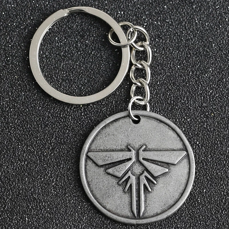 

The Last Of Us 2 Keychain Firefly Logo Letter Dogtag Joel Ellie Vintage Retro Antique Pewter Keyring Key Chain Ring Wholesale