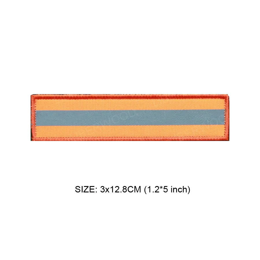 orange 3x12.8cm Светоотражающая Боевая застежка нашивка на тему безопасности крюк петля пожарный спасательная полиция EMT EMS Hi Vis полоса нашивка, значок, аппликация - Цвет: orange 3x12.8cm