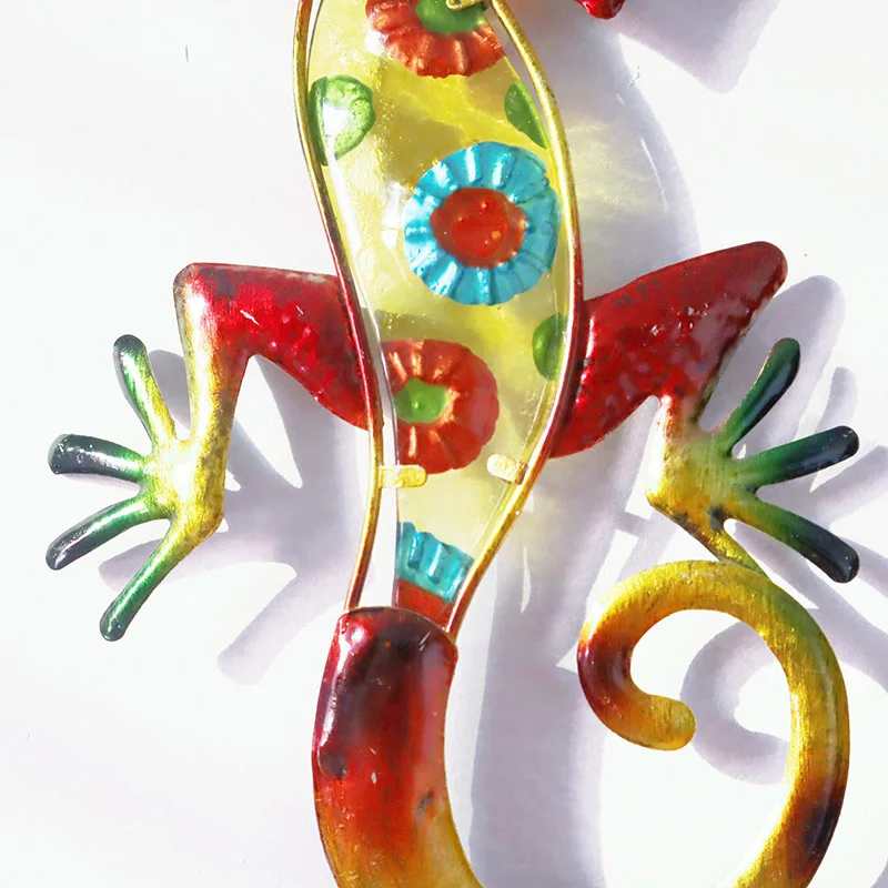

Gecko Wind Chimes Metal Glass Painted Window Outdoor Garden Balcony Ornaments CANQ889