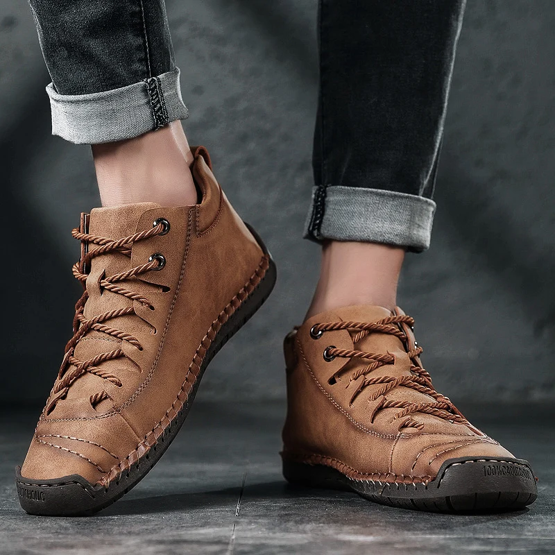 

Fashion Leather Spring Casual Shoes Men's Shoes Loafers Men Flats Sneakers