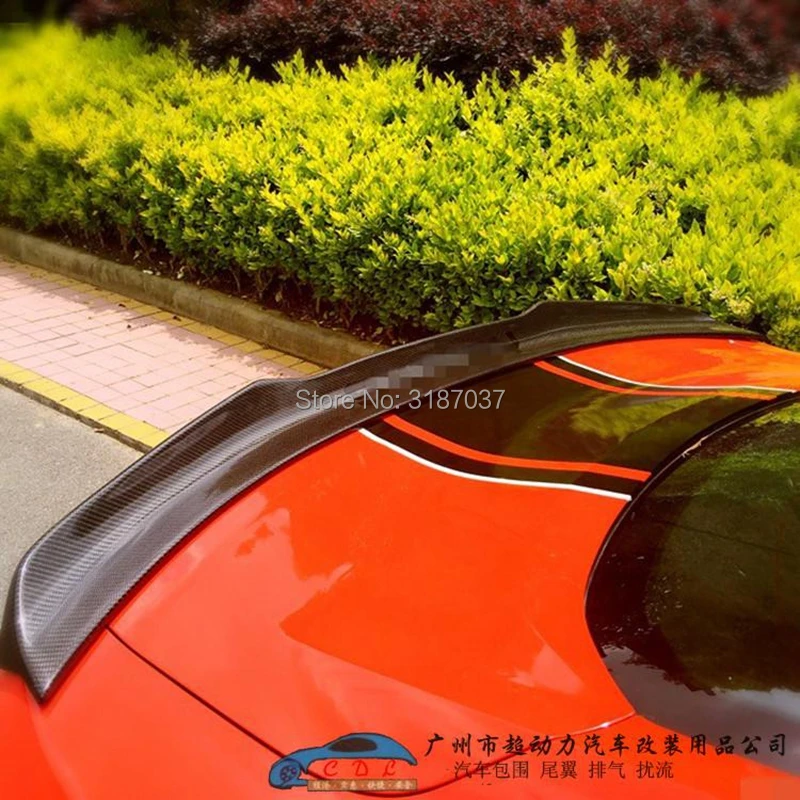 

For Ford Mustang Coupe 2015 2016 2017 High Quality Carbon Fiber Rear Roof Spoiler Wing Trunk Lip Boot Cover Car Styling