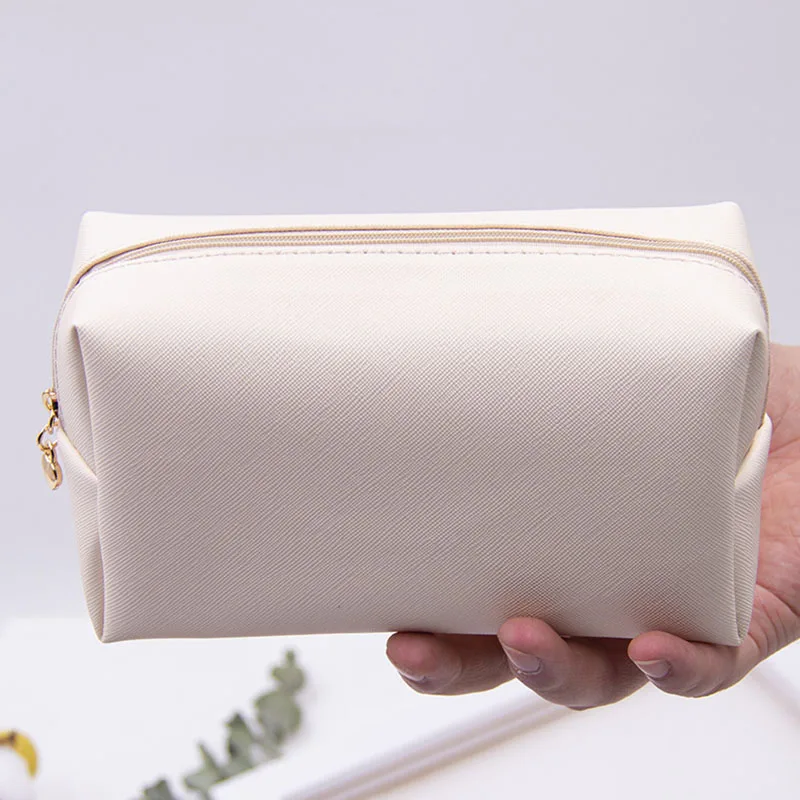 

Girls Cute Pink Cosmetic Bag PU Leather Makeup Handbag Women Travel Toiletry Storage Pouch Waterproof Organizer makeup case