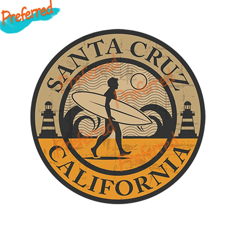 

Santa Cruz California Car Sticker Waterproof Cover Scratch Vinyl Sticker for IPad Laptop Car Surf Cali USA Car Sticker