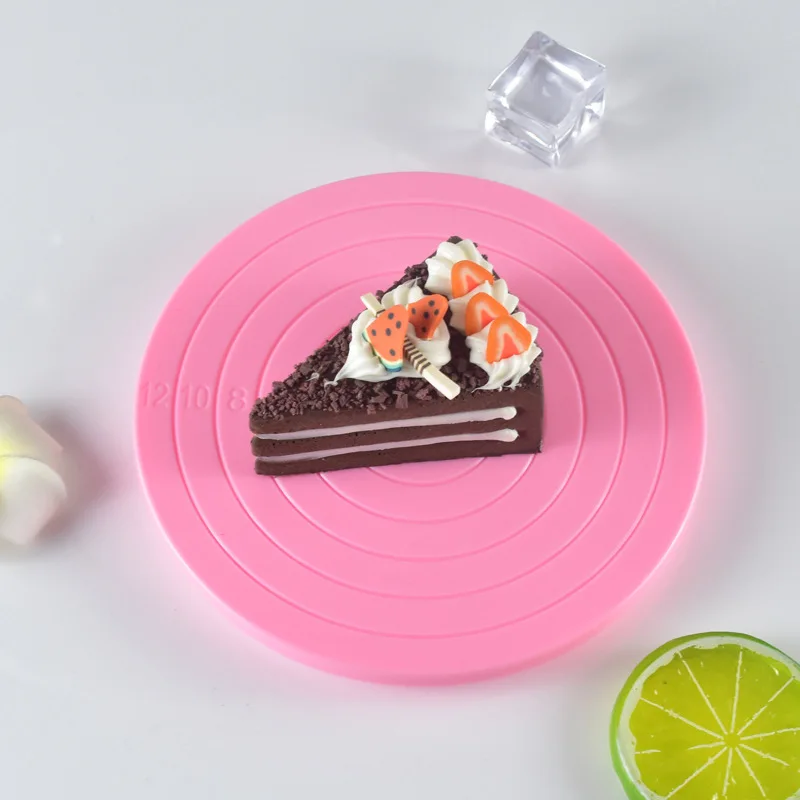 

Mini 360 Degree 14cm Rotating Revolving Cake Turntable Cake Cookies Decorating Elegnt Manually Table Cake Stand Non-Slip Base