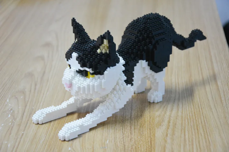 Алмазные мини блоки мультфильм строительные игрушки кошка сборка для детей большой размер аукциона животных подарочные модели для детей